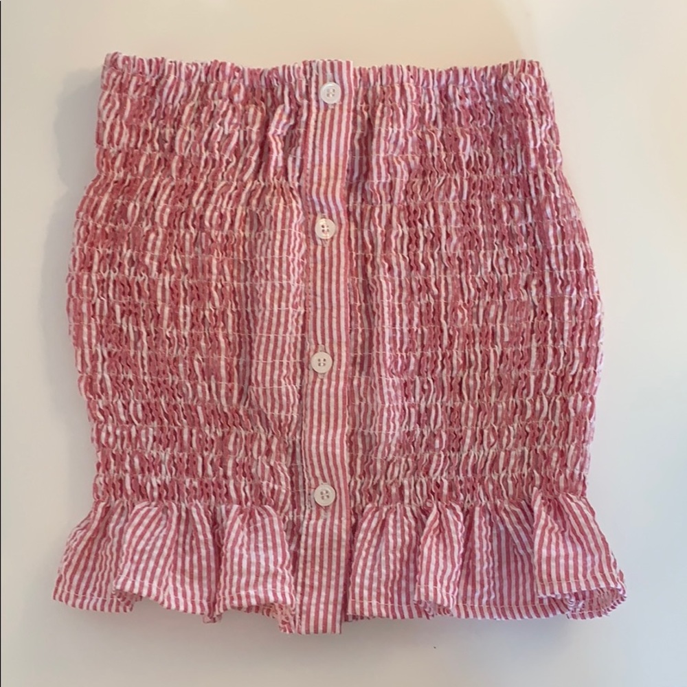 Red and white tube top